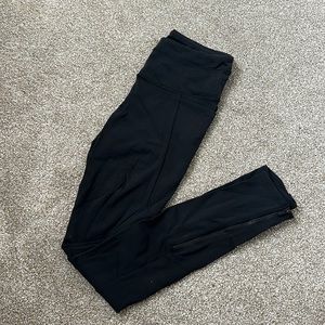 Athleta Black Tights with Pockets and Ankle Zippers - Size XS
